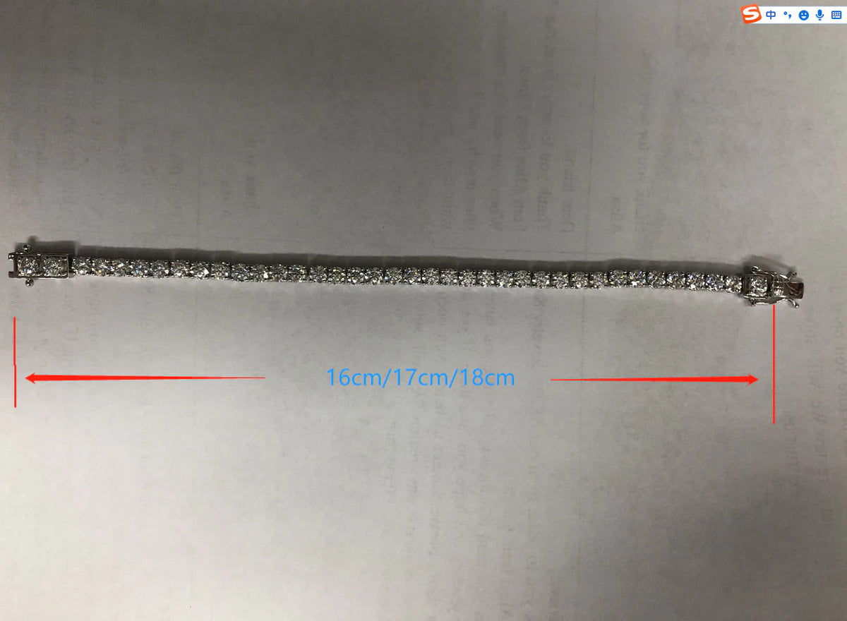 AEAW Platinum Plated Silver 12.4CTW 18CM Length 4Mm F near Colorless