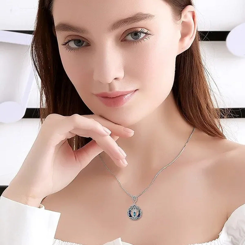 European and American Fashion Women Celtic Life Tree Crystal Pendant Necklace 92