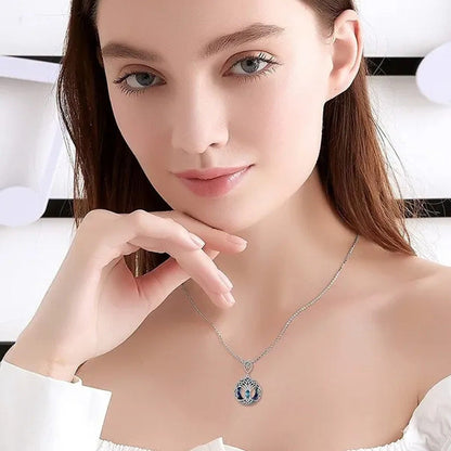 European and American Fashion Women Celtic Life Tree Crystal Pendant Necklace 92