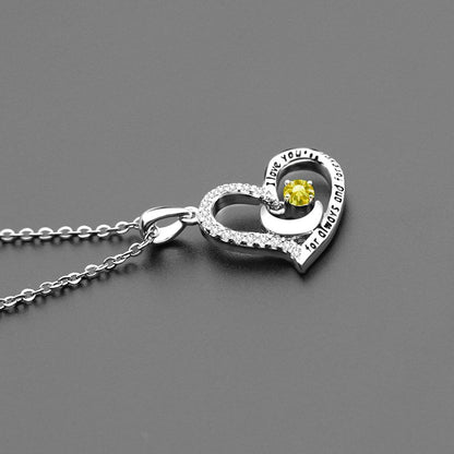 Birthday Gift for Women I Love You Dancing Birthstone Citrine Necklace  Gift for