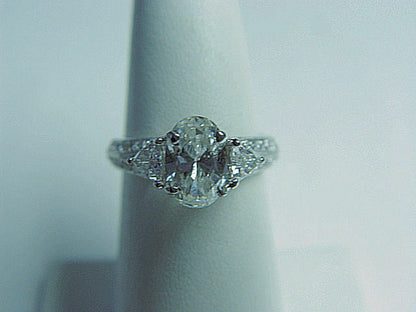 CERTIFIED DIAMOND OVAL SHAPE 8.42X5.70X3.81MM 2 TRILLION ROUND ENGAGEMENT RING