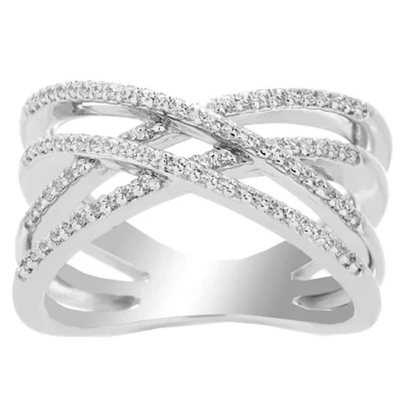 0.23 CT. T.W. Sterling Silver Diamond Ring