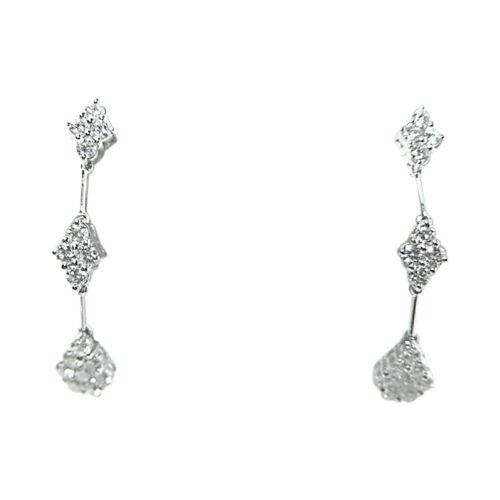 DIAMOND ROUND BRILLIANT SH DANGLE EARRING 32 STONE SET DIAMOND EARRING