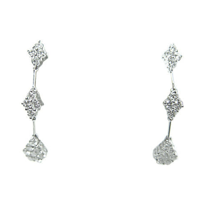 DIAMOND ROUND BRILLIANT SH DANGLE EARRING 32 STONE SET DIAMOND EARRING