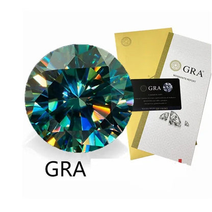 Top Moissanite with Certificate Real Brilliant Loose Moissanite Blue Green Color