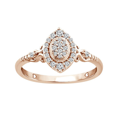 Color of Love 1/5 Cttw Diamond Promise Ring in 10KT Pink Gold (I3)