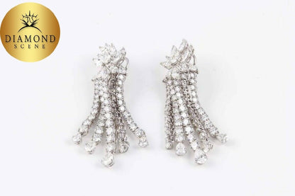 Diamond Platinum Dangle Earrings 29.15 carats of F/G VS diamonds set in platinum
