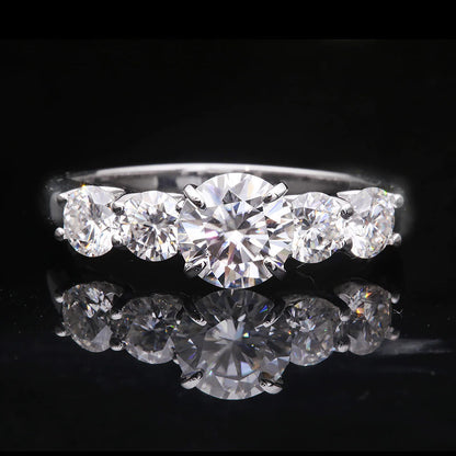 2.2Carats 6.5Mm D Color VVS1 round Excellent Cut Moissanite Wedding Engagement