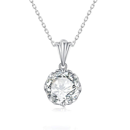4 Carat Moissanite Necklace for Women D Color round Cut Pure 925 Silver Pass