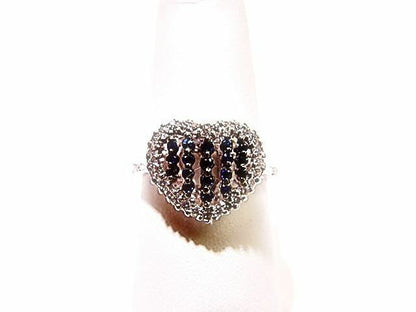 BLUE SAPPHIRE .21 CT ROUND SHAPE DIAMOND .35 CT ROUND SHAPE 18 K WHITE GOLD RING