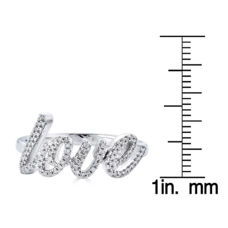 Sterling and 0.14 CT. T.W. Diamond "LOVE"