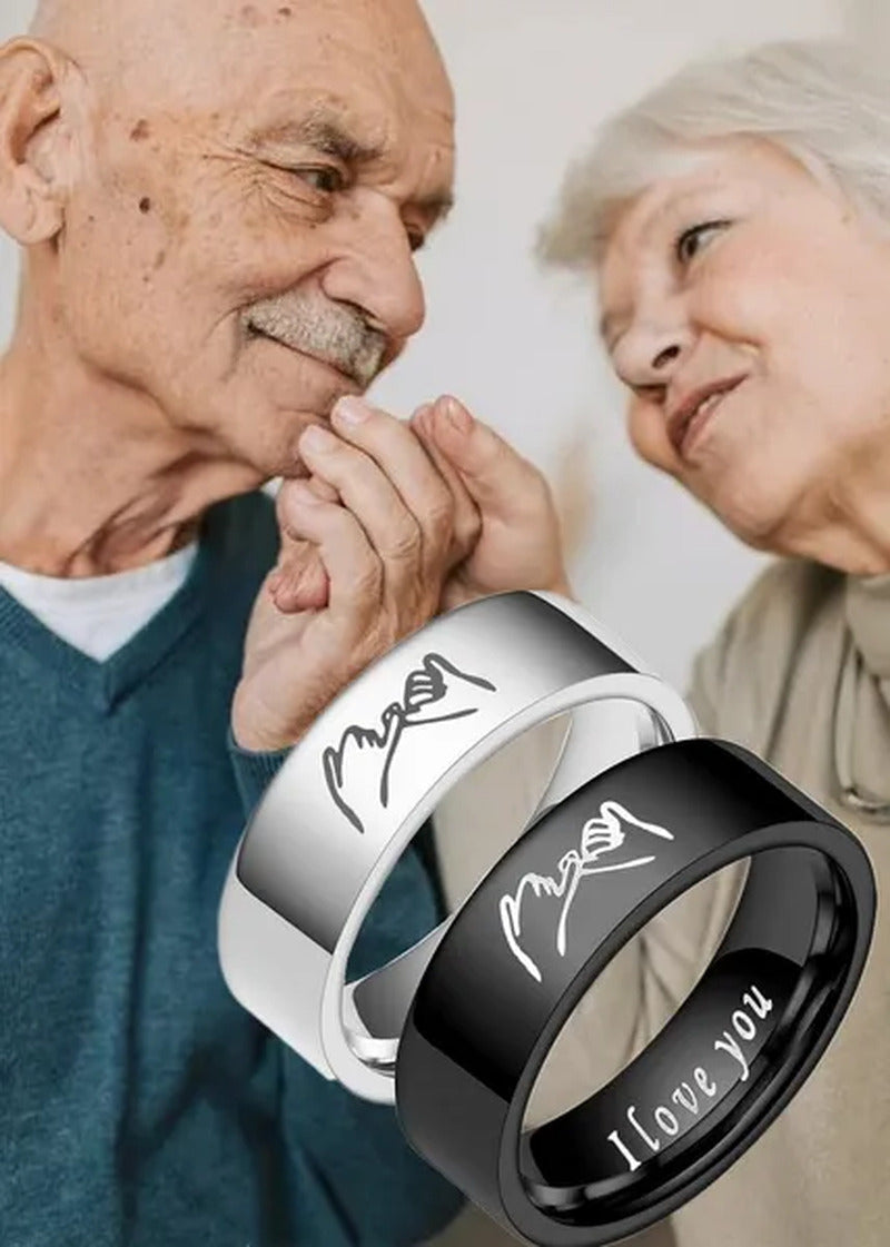 Couple Rings Personalized Engraved Promise Gesture Message I Love You High Polis