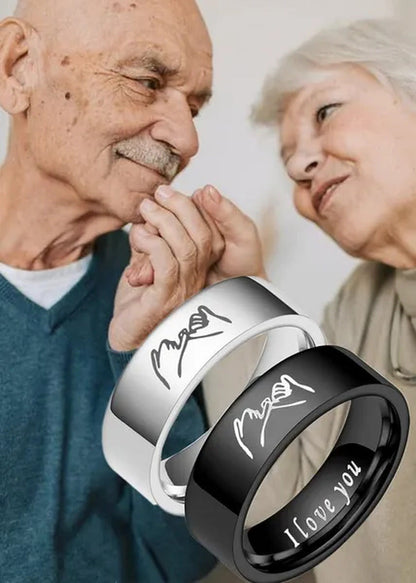 Couple Rings Personalized Engraved Promise Gesture Message I Love You High Polis