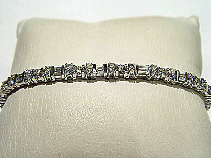DIAMOND ROUND BR 60 STONE 24 BAGUETTE DIAMOND TENNIS DIAMOND BRACELET