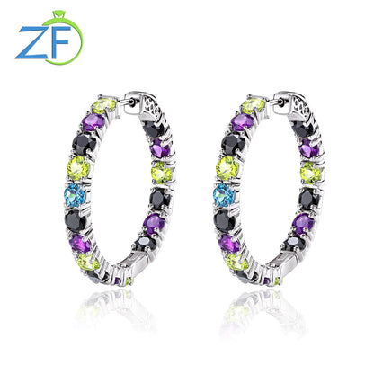 New Fashion Natural Blue Topaz Amethyst Multi Gemstone Custom Jewelry 925