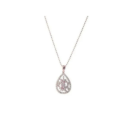 Rose Gold Plated Sterling Silver Marquise Diamond Cut CZ Pendant Necklace,