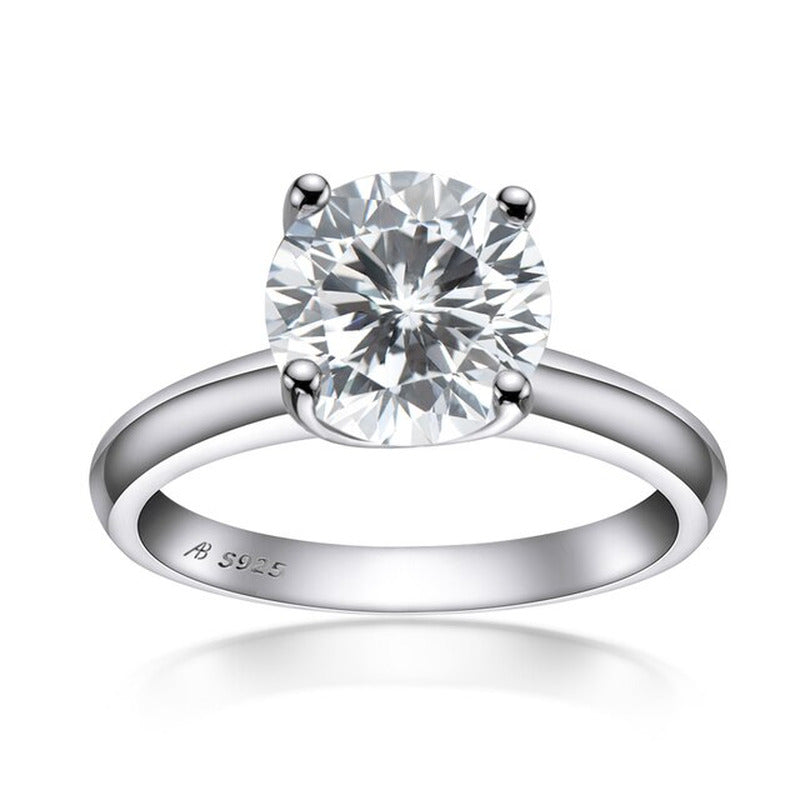 3.0Carat D Color Moissanite Diamond Solitaire Wedding Rings for Women 100% 925