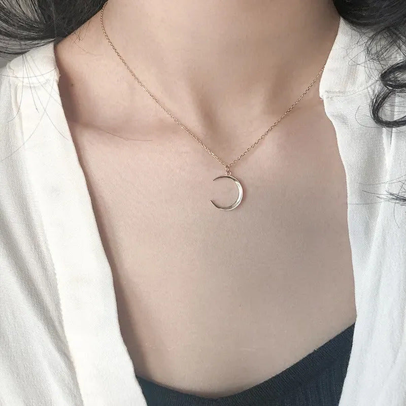 New Fashion Sweet Moon Silver Plated Jewelry Temperament Crescent Clavicle Chain
