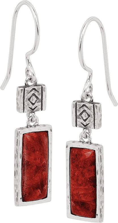 Silpada 'Gazania' Natural Coral Drop Earrings in Sterling Silver