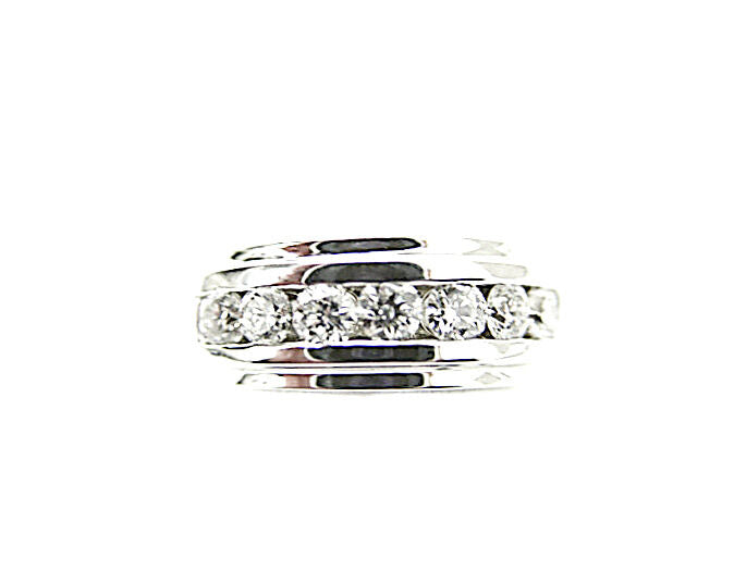 DIAMOND 7 ROUND BRILLIANT SHAPE MENS CHANNNEL SET DIAMOND MEN MEN'S DIAMOND