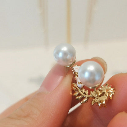 Flower Ins Design Freshwater Pearl Earrings