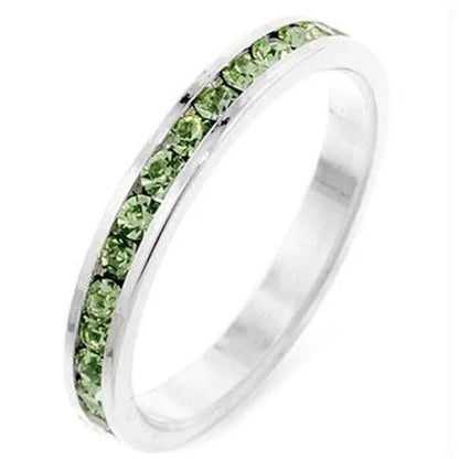 Stylish Stackables Peridot Silver Ring- B Size : /B 05