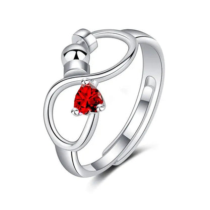 Fashion Accessories Women Jewelry Adjustable Ring Heart Ring Crystal Ring Births