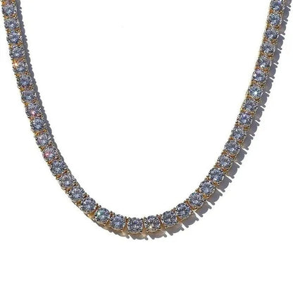 Unisex Hip Hop Bling Iced Out Cubic Zirconia Necklaces Bracelet Cool Men One-Row