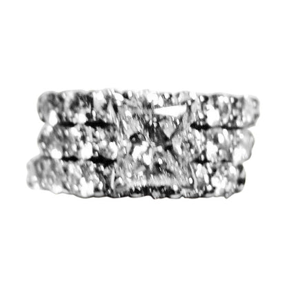 CERTIFIED DIAMOND PRINCESS CENTER SIDE 2 MATCH BAND ROUND BRILLIANT ENGAGEMENT