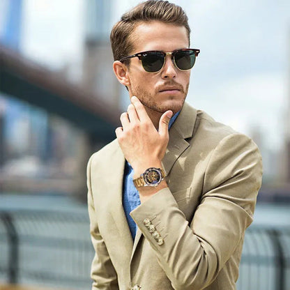 Men’S Watch, Luxury Mechanical Stainless Steel Skeleton Waterproof Automatic Sel