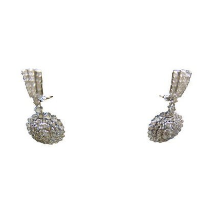 DIAMOND ROUND BRILLIANT SHAPE DROP STYLE EARRING SET PRONG SET EARRING