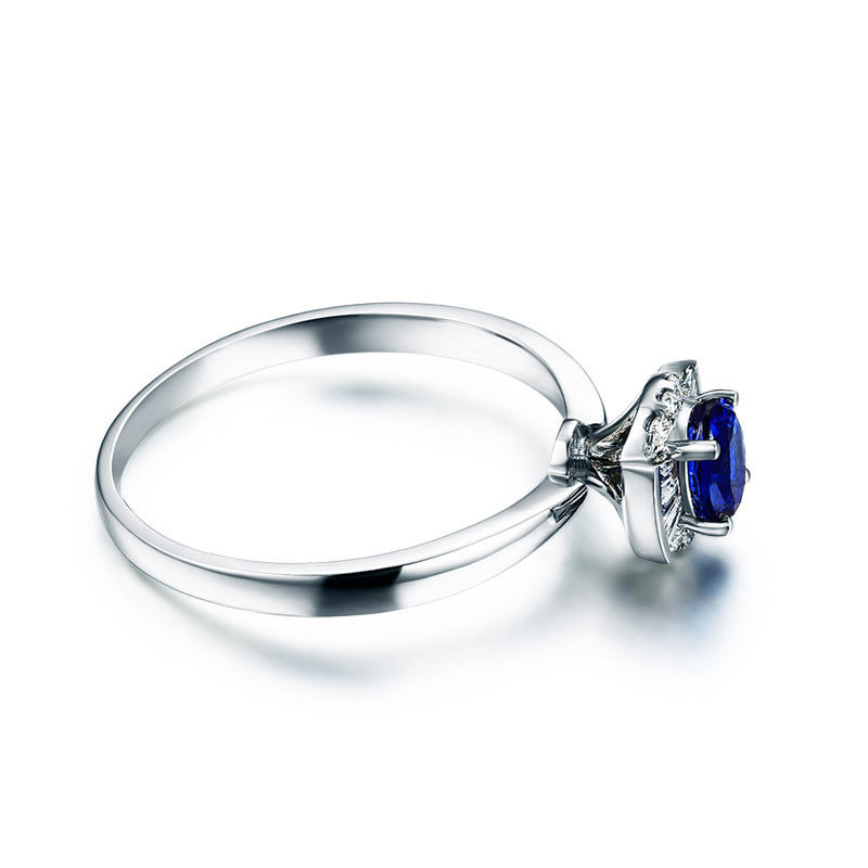 Jewelry 18K Gold Natural Sapphire Women'S Ring