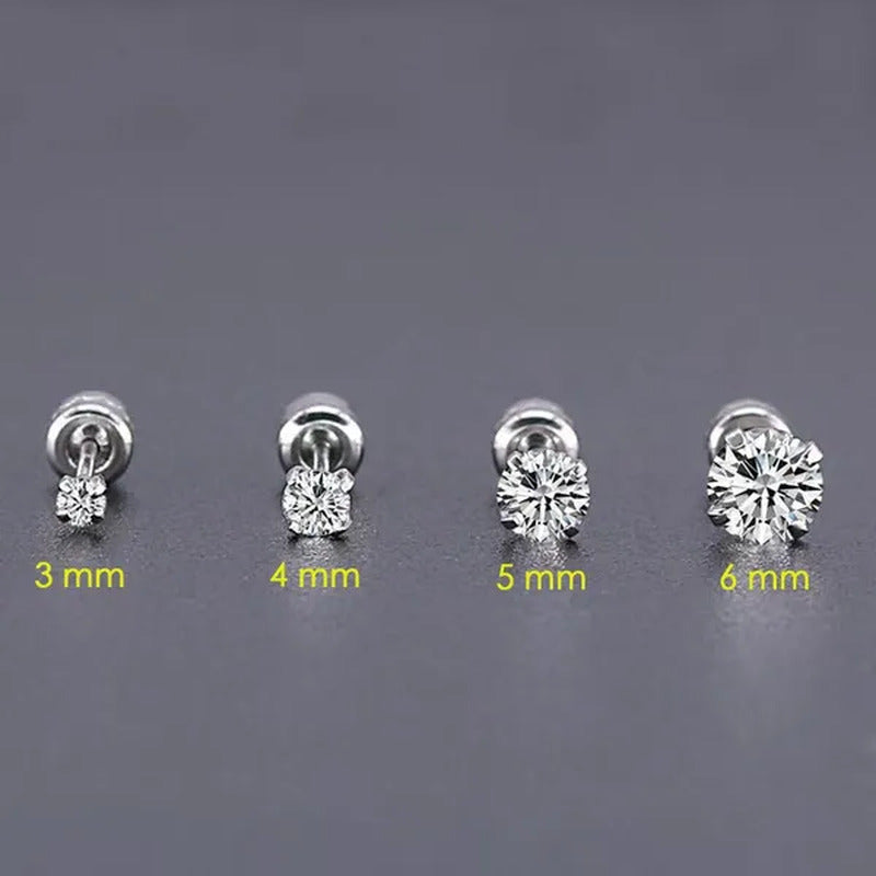 Exquisite Fashion 2-6Mm Diamond Earrings Set Earrings Double round Cubic Diamond