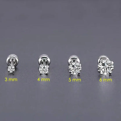 Exquisite Fashion 2-6Mm Diamond Earrings Set Earrings Double round Cubic Diamond