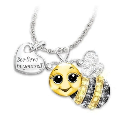 "Bee-Lieve in Yourself" Exquisite Fashion 18 -Plated Alloy Bee Crystal Pendant N