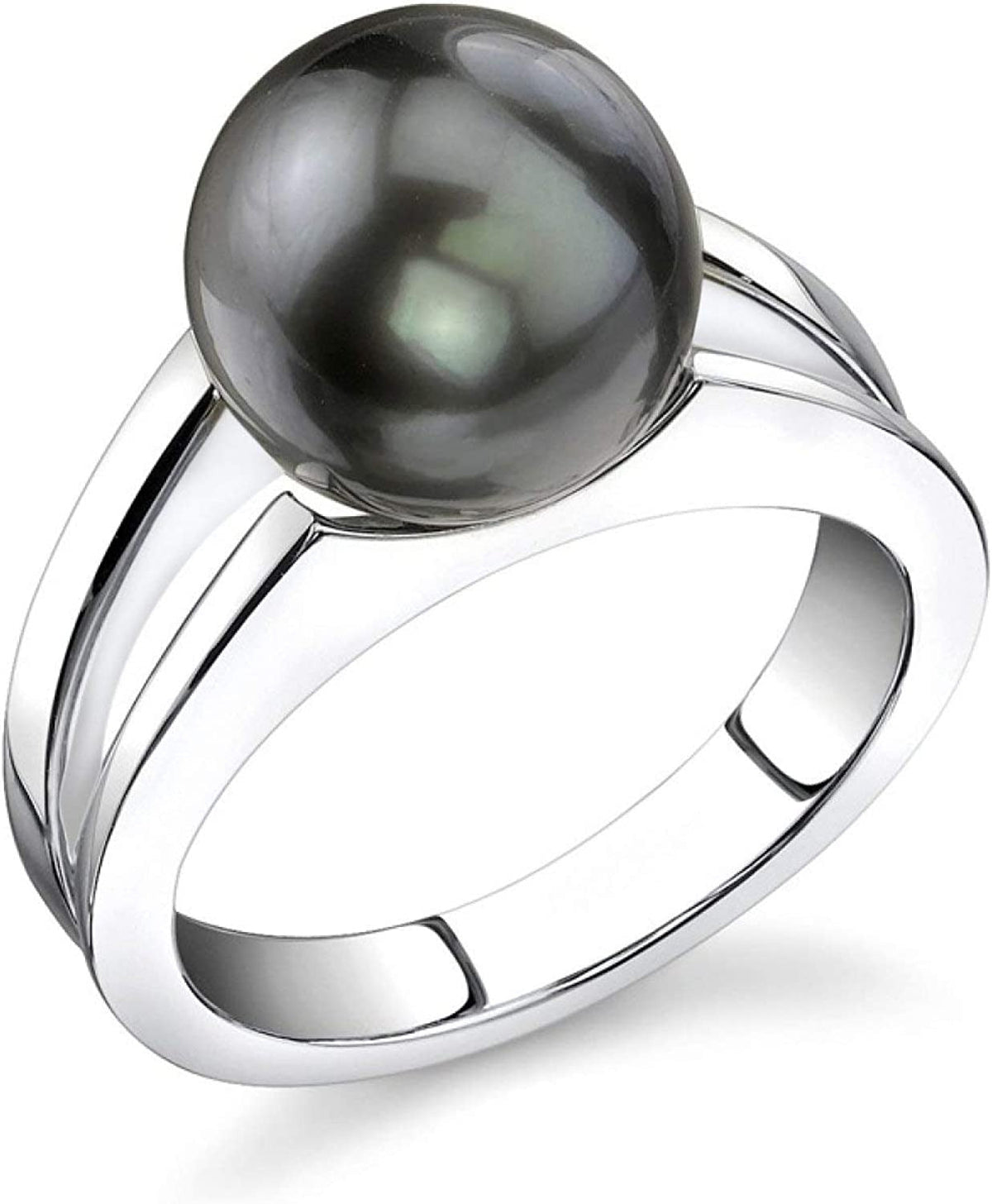 10-11Mm Genuine Black Tahitian South Sea Cultured Pearl Kasandra Ring for Women