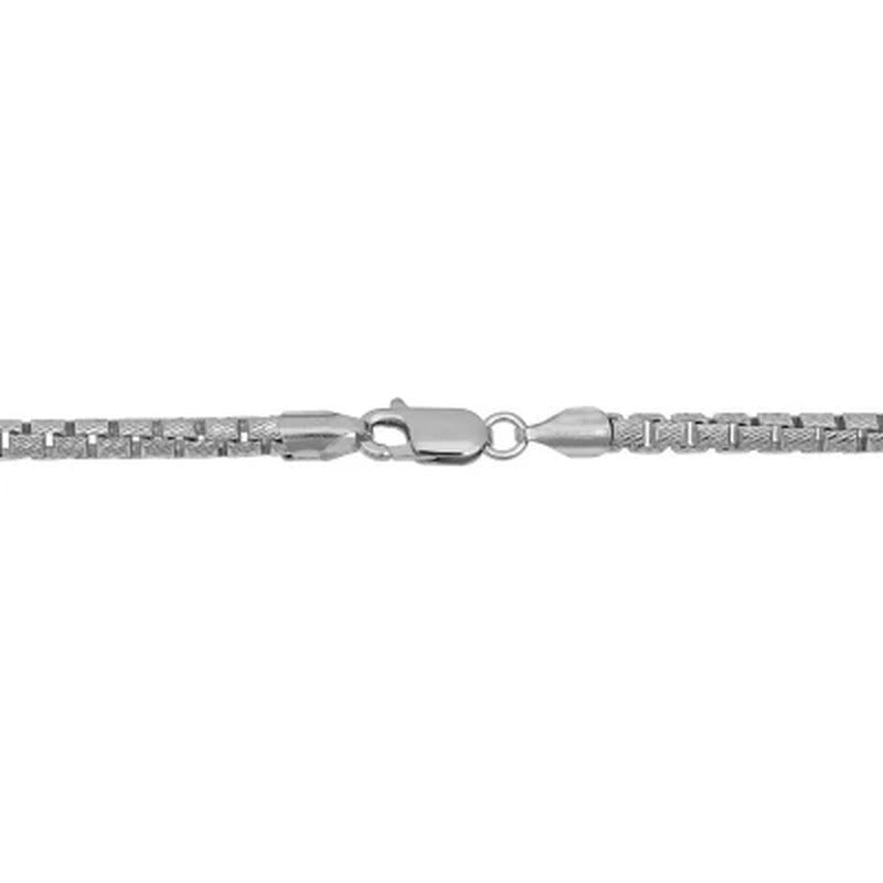 Italian Sterling Silver Diamond-Cut Box Chain Necklace, 24"