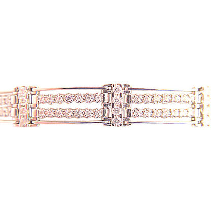 MENS ROUND BRILLIANT CUT DIAMOND PRONG SET LINK BRACELET