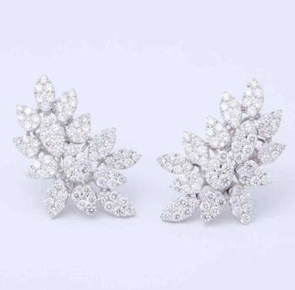 Pave Diamond Cluster Earrings