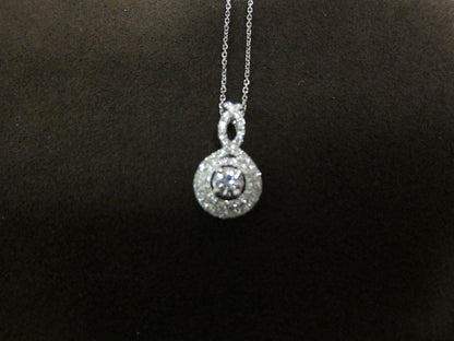 DIAMOND ROUND BRILLIANT CENTER .37 CT SET AROUND DIAMOND .72 CT INCLUDED 16 INCH