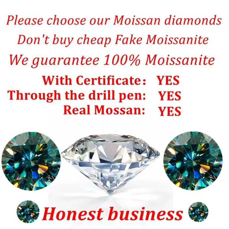 Top Moissanite with Certificate Real Brilliant Loose Moissanite Blue Green Color