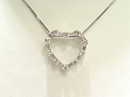 DIAMOND HEART PENDANT INCLUDED 20 INCH WHITE GOLD BOX