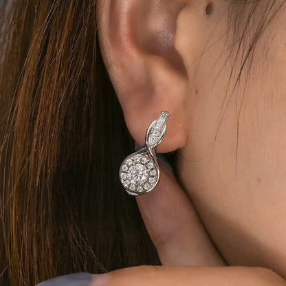 D Color VVS1 round Excellent Cut 1.0CTW 5.0MM Moissanite Hoop Earring 18K White