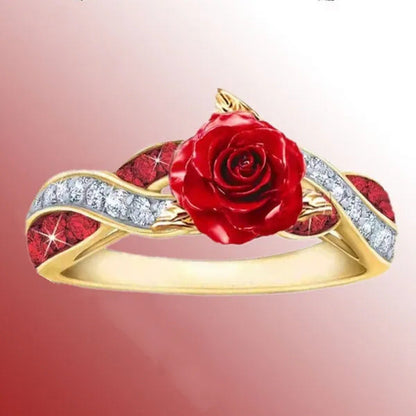 Elegant Fashion Women'S Creative Rose Ring Infinite Ring Cross Ring Luxury Coupl