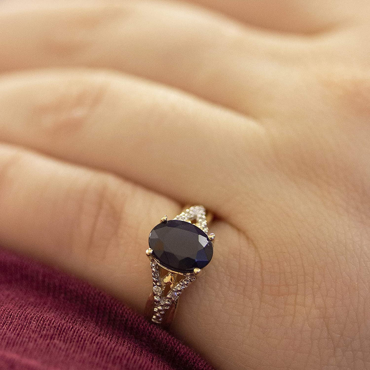Sapphire and Diamond Ring in 14K Yellow Gold