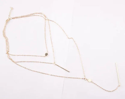 Elegant Multilayer Women Pendent Necklace Long Chain Necklace Bo