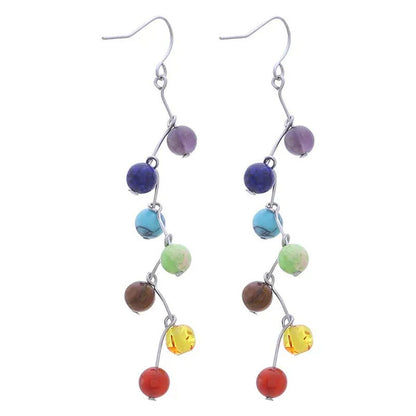 Women'S Fashion round Bracelet/Earrings/Necklace Amethyst Tiger Eye Lapis Lazuli