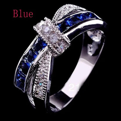 Trendy Women Rings with Brilliant Cubic Zirconia Luxury Engagement Rings Fashion