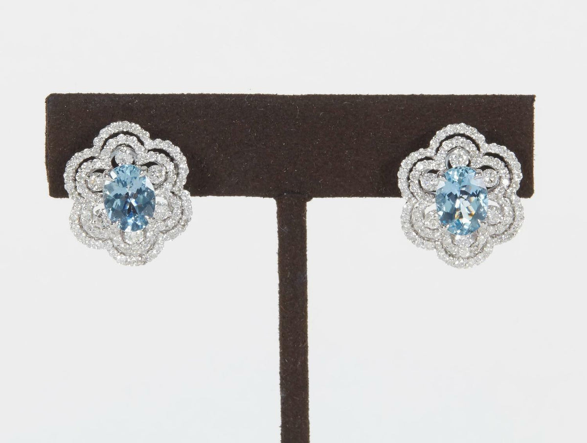 aquamarine diamond earring