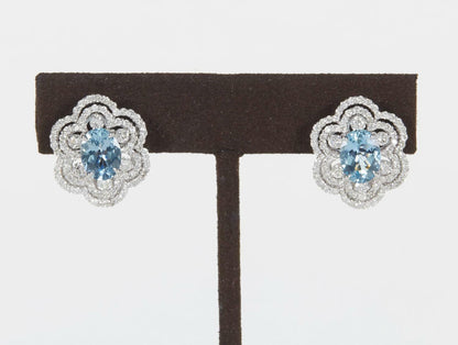 aquamarine diamond earring